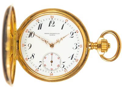 Lot 11 - Patek, Philippe & Cie - An early 20th century 18ct gold cased full hunter crown wind pocket watch.