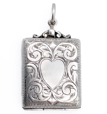 Lot 95A - An Edwardian silver stamp case fob by Sydney & Co.