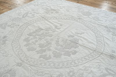 Lot 312 - A hugely impressive and important white knotwork bed covering