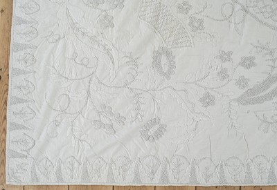 Lot 312 - A hugely impressive and important white knotwork bed covering