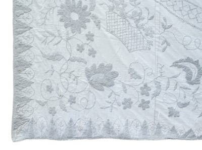 Lot 312 - A hugely impressive and important white knotwork bed covering