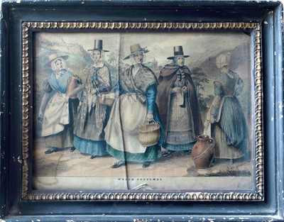 Lot 230 - A coloured print of five ladies in Welsh costume