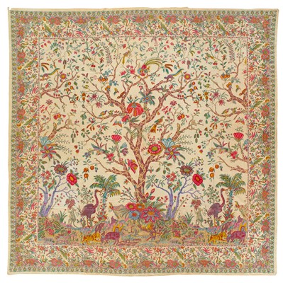 Lot 309 - A remarkably fine and large, possibly 19th century 'palampore' wall hanging/bedcover  or mezzaro