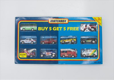 Lot 600B - Matchbox - Scarce 1988 MB-808 10 car set...