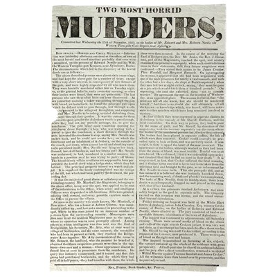 Lot 598 - Two Cornish printed broadsheets. 'Assizes' & 'Horrid Murder'.