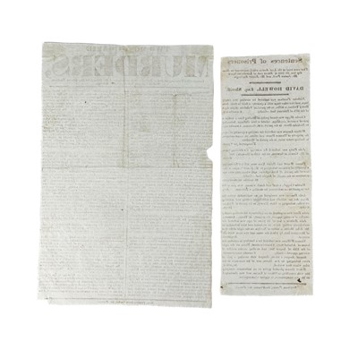 Lot 598 - Two Cornish printed broadsheets. 'Assizes' & 'Horrid Murder'.