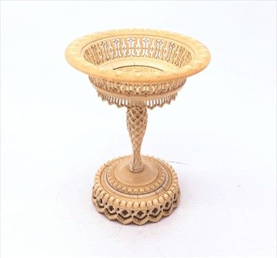 Lot 427 - An Ornamental turned ivory urn, 19th century,...