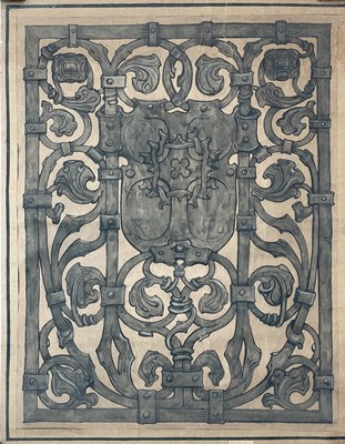 Lot 46 - A design for an Arts and Crafts wrought iron gate.
